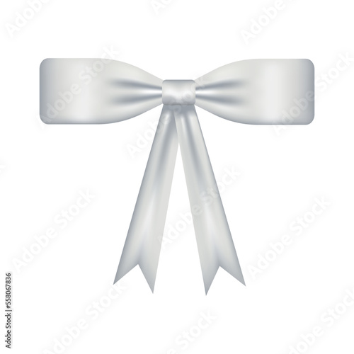 Vector illustration of a white bow, realism
