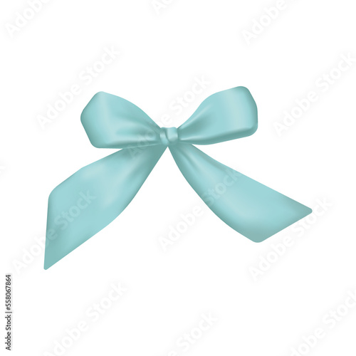 Vector illustration blue bow, realism