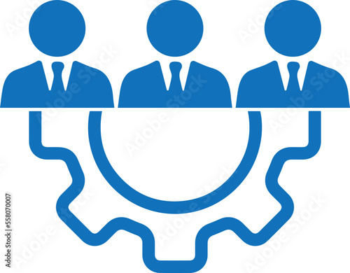 Management icon, business management icon blue vector