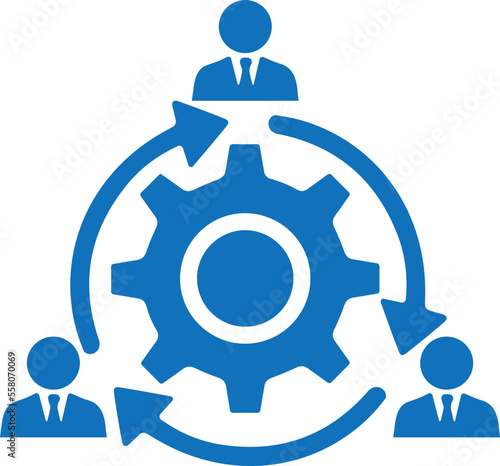 Management icon, business management icon blue vector