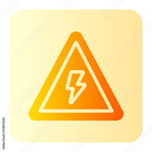 electric danger sign gradient icon
