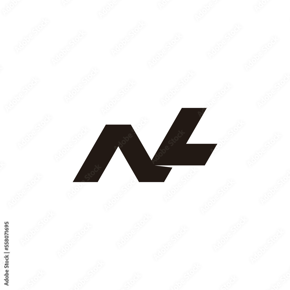 letter nl simple geometric logo vector letter nl simple geometric logo vector