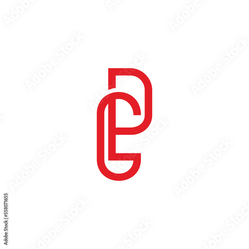 letter pg monoline geometric logo vector