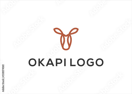 Okapi logo design vector illustration template