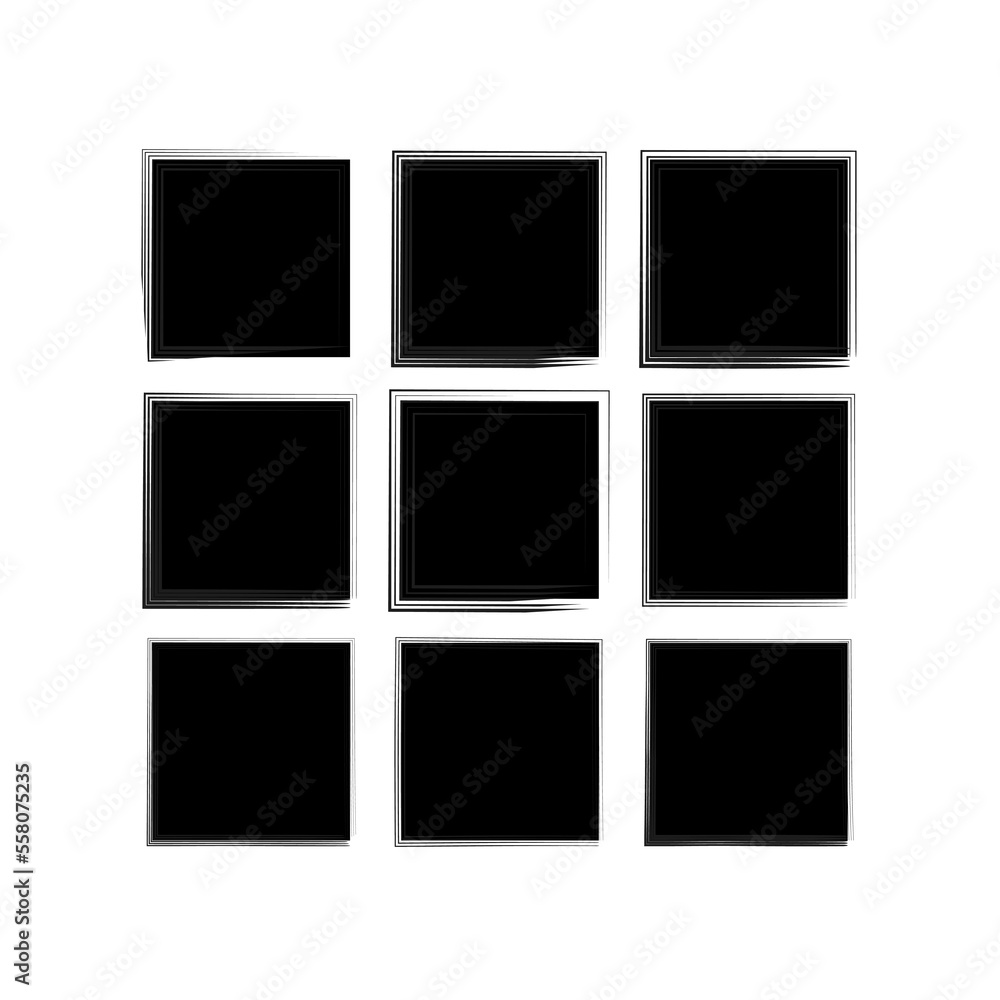 brush squares. Ink paint brush stain square. Grunge texture. Vector illustration. stock image. brush squares. Ink paint brush stain square. Grunge texture. Vector illustration. stock image.