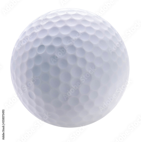 Golf ball on white background, Golf ball sports equipment on white PNG file.