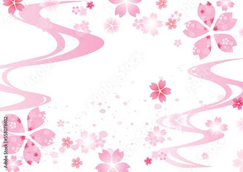 桜　春　花びら　背景