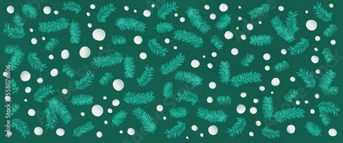 Winter snow branches banner
