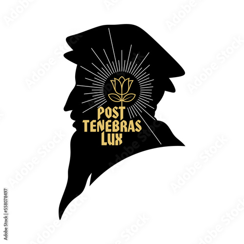 Christian Illustration. Light after Darkness. The great Christian reformer John Calvin.