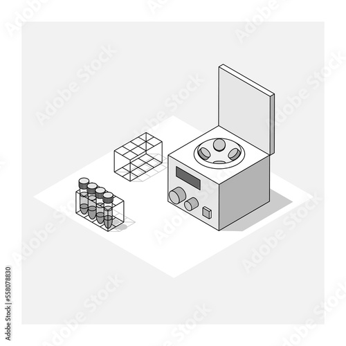 遠心分離機とチューブ