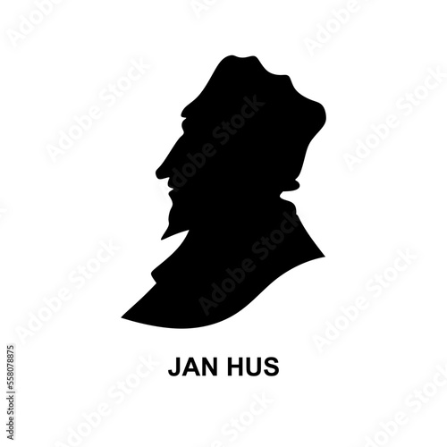 The Silhouette Christian reformer and preacher Jan Hus.
