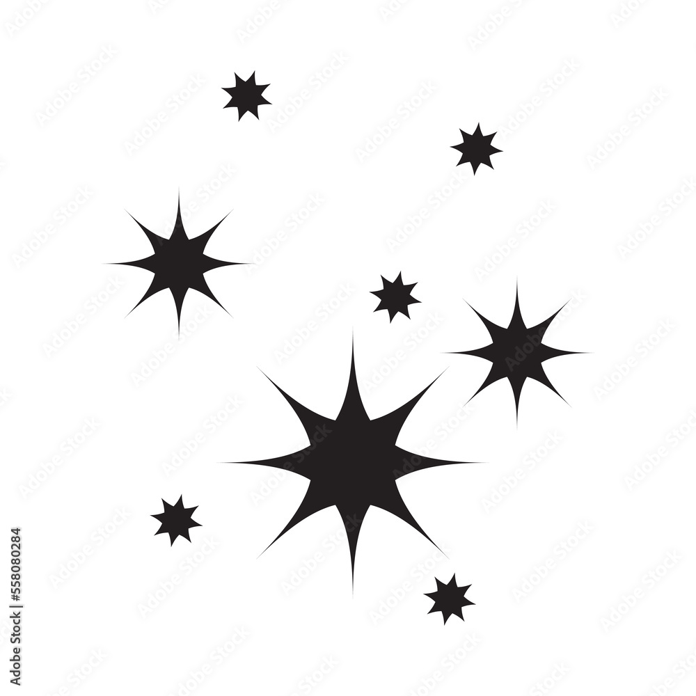 Star icon. Twinkling stars. Sparkles, shining burst. vector illustration Star icon. Twinkling stars. Sparkles, shining burst. vector illustration