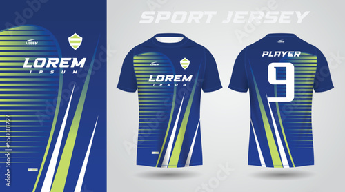 blue green t-shirt sport jersey design