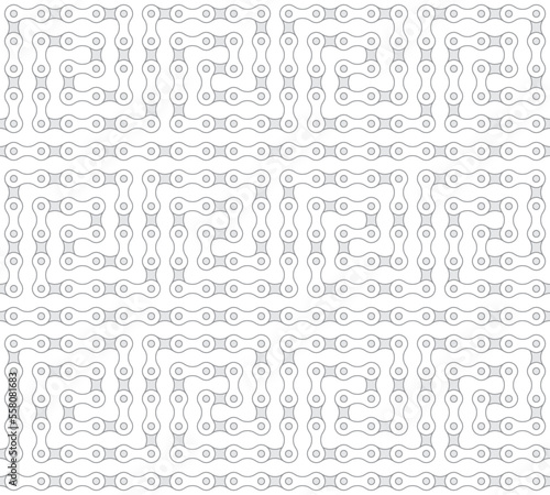 Vector geometric seamless texture bike chain. Greek motif