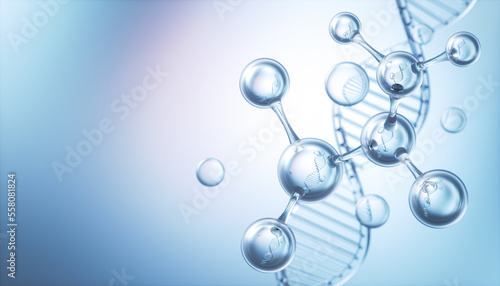 molecule or atom, Abstract structure for Science or medical background, 3d illustration. photo