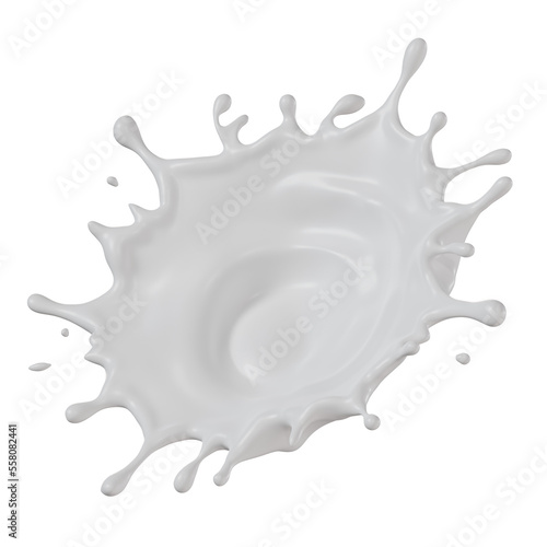 milk splashes isolated. 3D render illustration