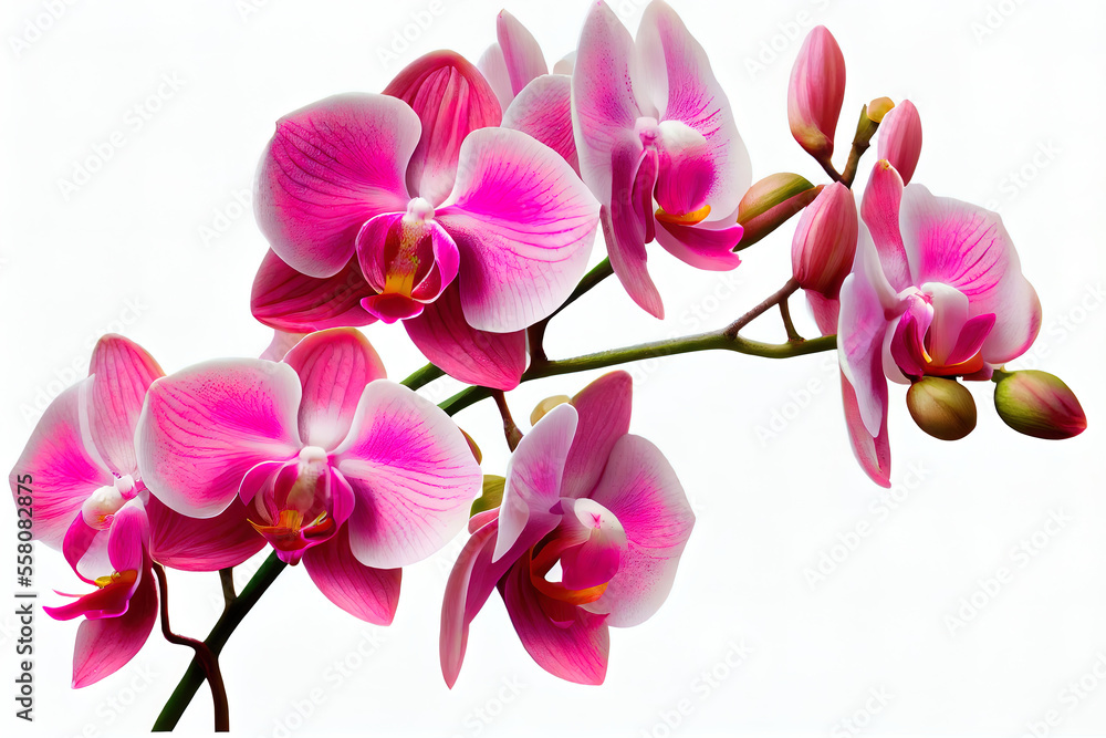 pink blossoming orchid branch on white flower pink blossoming orchid branch on white flower