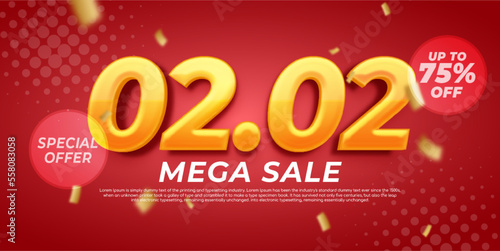02.02 Mega sale special offer banner template