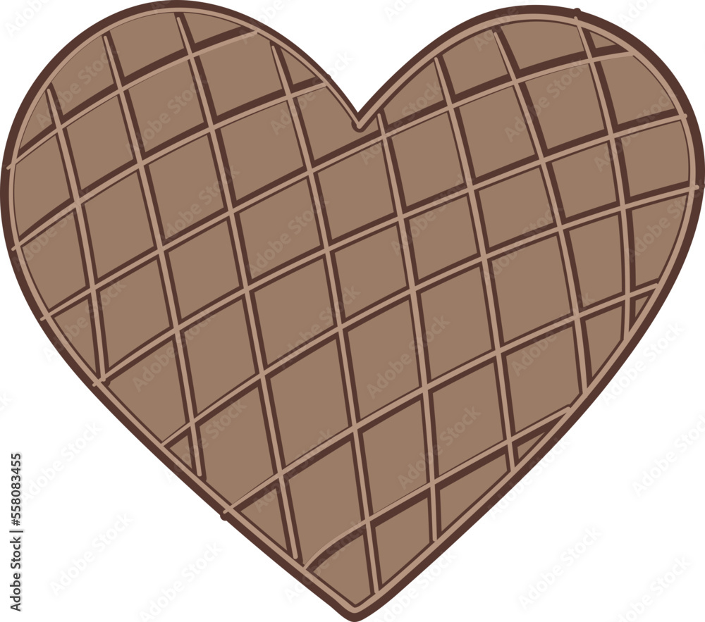 Valentine Cookie Waffle Heart Isolated Valentine Cookie Waffle Heart Isolated