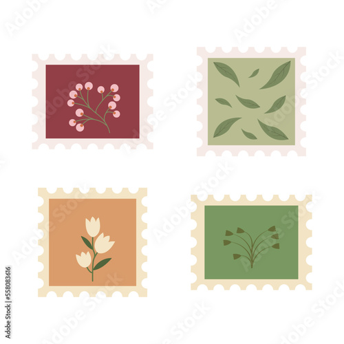 Set postage stamp classic. Vector ilustration design.