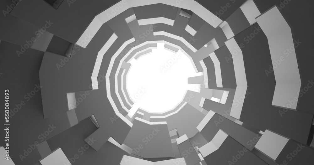 Obraz premium abstract 3d background with circles infinite technology tunnel