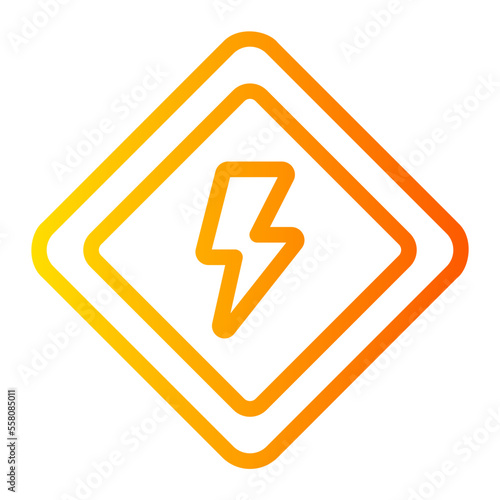 warning sign gradient icon