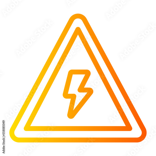 electric danger sign gradient icon