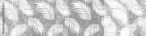 Palm leaves. Tropical seamless background pattern. Graphic design with amazing palm trees suitable for fabrics, packaging, covers. Set of posters. Modern abstract shapes, hand drawn textures, tropical