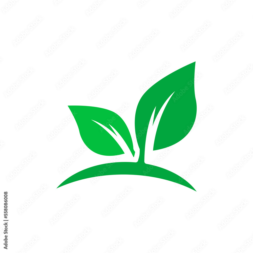 Green leaf ecology nature logo vector icon design. Simple style illustration Green leaf ecology nature logo vector icon design. Simple style illustration