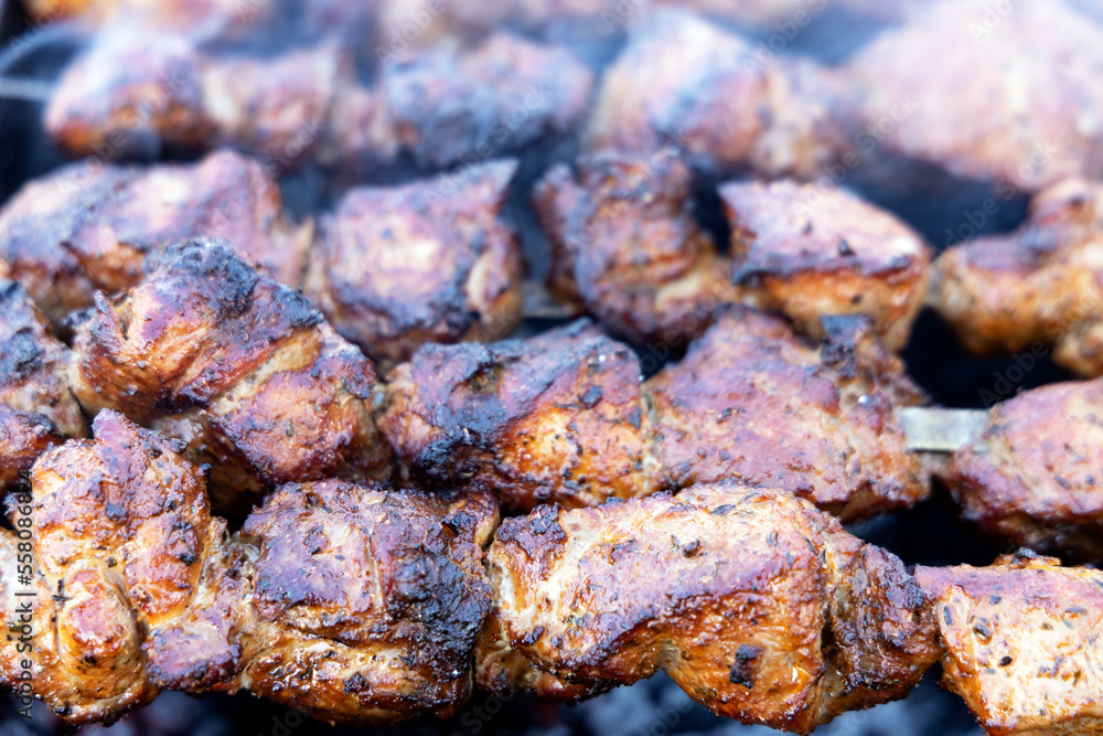 Grilled barbecue on the grill. Grilled barbecue on the grill.