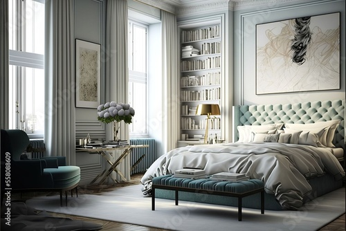 cozy luxury apartment suite lounge a modern interior design bedroom generative ai