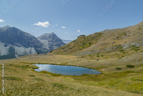 Lac de Sarailles. La vallée des fonts de Cervières en été. Une vallée sauvage préservée.