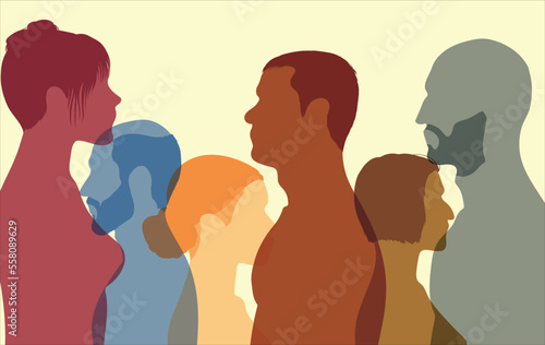 Racial equality and diversity of multi-ethnic people.  Racial equality and diversity of multi-ethnic people. Vector Illustration