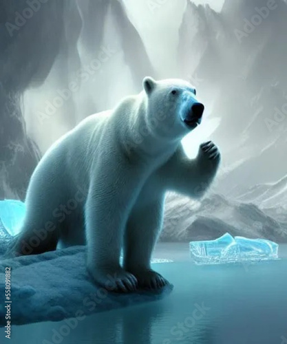 illustration of a helpless polar bear