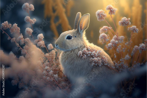 rabbit in the forest graphics Created by AI 