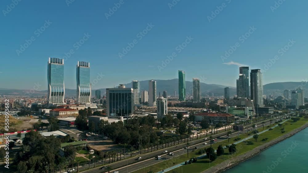 Izmir Bayraklı residences and general drone view of the city Izmir Bayraklı residences and general drone view of the city