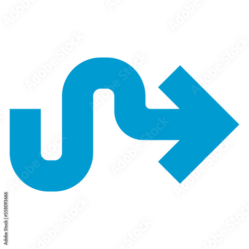 right wave blue arrow icon