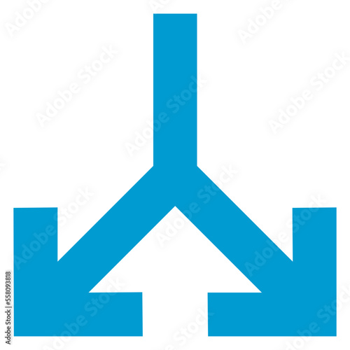 split two way blue arrow icon