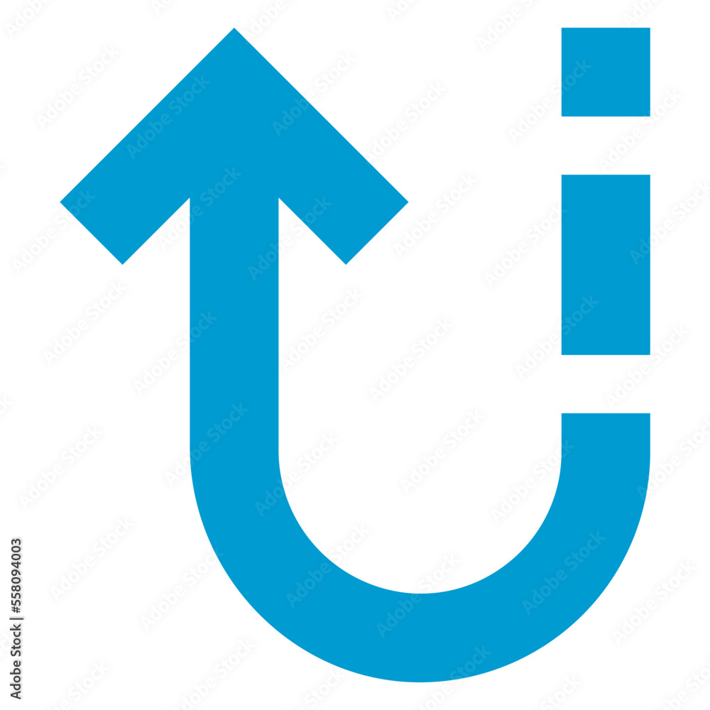 u turn up dash blue arrow icon u turn up dash blue arrow icon