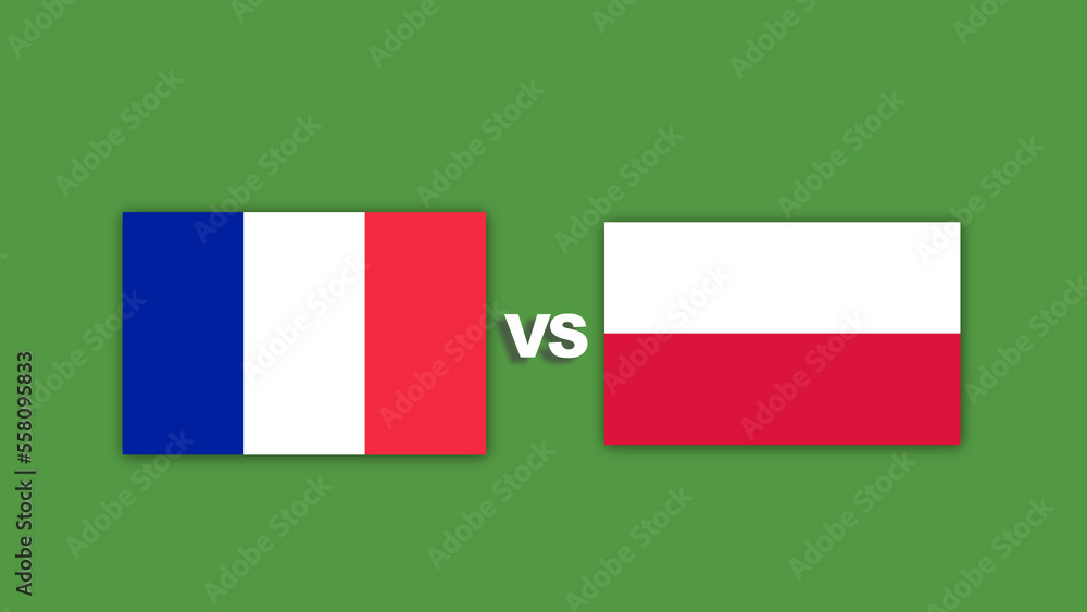 Fotografie france vs poland Football Match Design Element