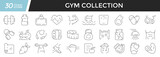 GYM linear icons set. Collection of 30 icons in black