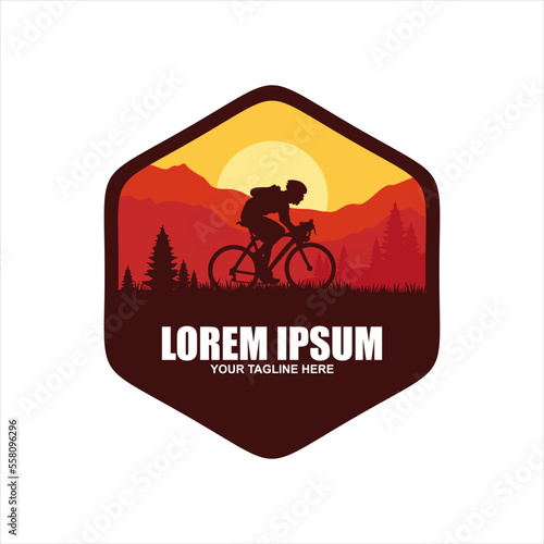 Mountain Bike Logo Design Vector Template