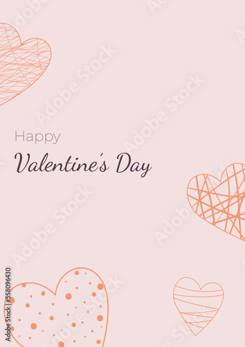 valentine card with hearts