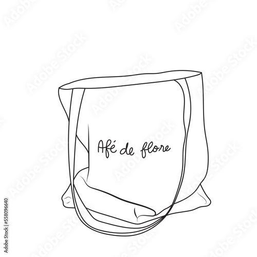 Flower Outline tote bag 