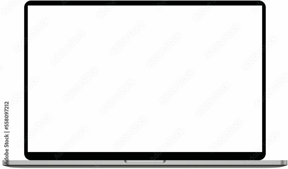 Blank screen notebook isolated Blank screen notebook isolated
