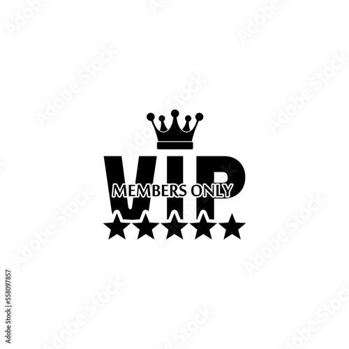 VIP Members only sticker icon isolated on white background
