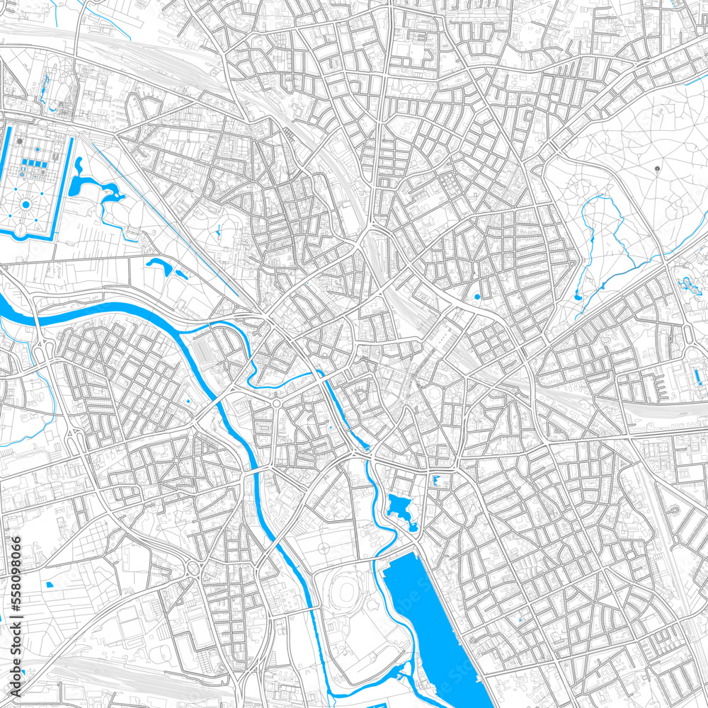Hannover, Germany high resolution vector map