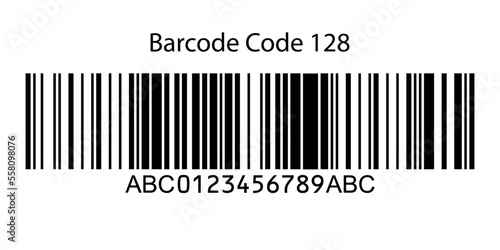 Code 128 barcode isolated on white background. Vector