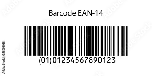 Bar code EAN-14 isolated on white background. Vector