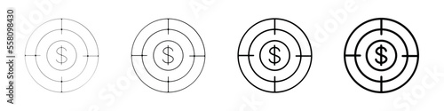 Print op canvas Icone pictogramme symbole cible objectif argent